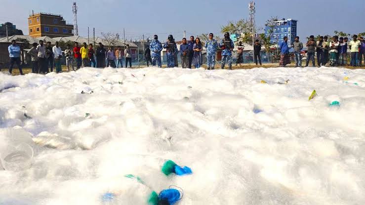 কোস্ট গার্ডের অভিযানে ১ কোটি ৩১ লাখ মিটার কারেন্ট জাল জব্দ
